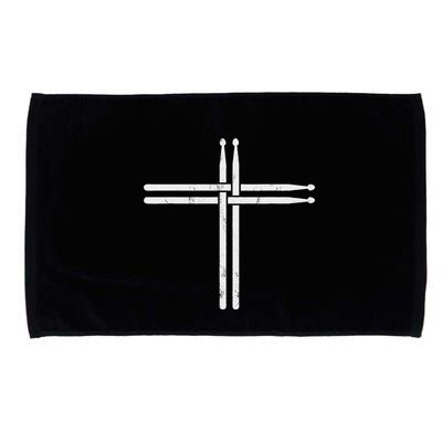 Christian Drum Stick Cross Funny Drummer Microfiber Hand Towel