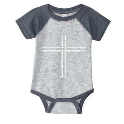 Christian Drum Stick Cross Funny Drummer Infant Baby Jersey Bodysuit