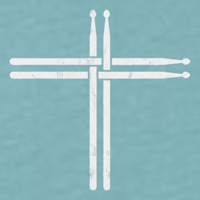 Christian Drum Stick Cross Funny Drummer Sueded Cloud Jersey T-Shirt
