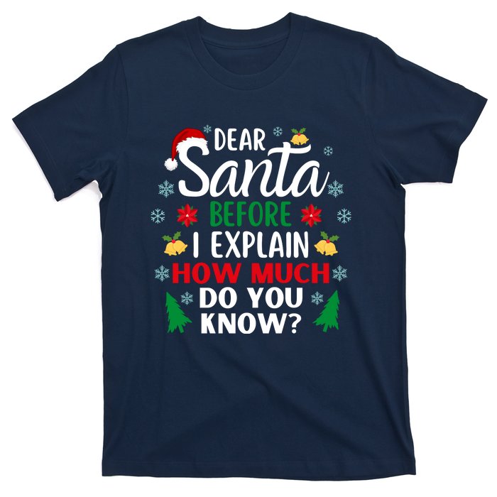 Christmas Dear Santa Before I Explain How Much Do You Know T-Shirt