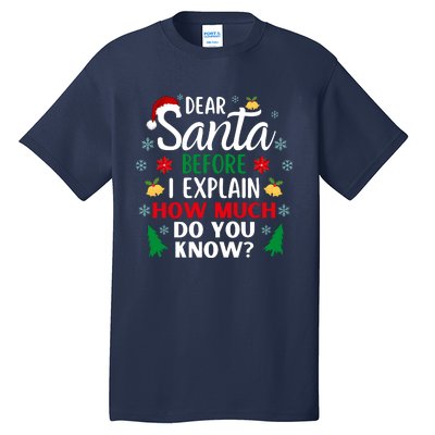 Christmas Dear Santa Before I Explain How Much Do You Know Tall T-Shirt