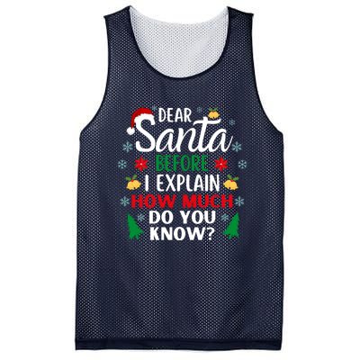 Christmas Dear Santa Before I Explain How Much Do You Know Mesh Reversible Basketball Jersey Tank