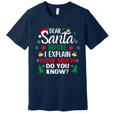 Christmas Dear Santa Before I Explain How Much Do You Know Premium T-Shirt