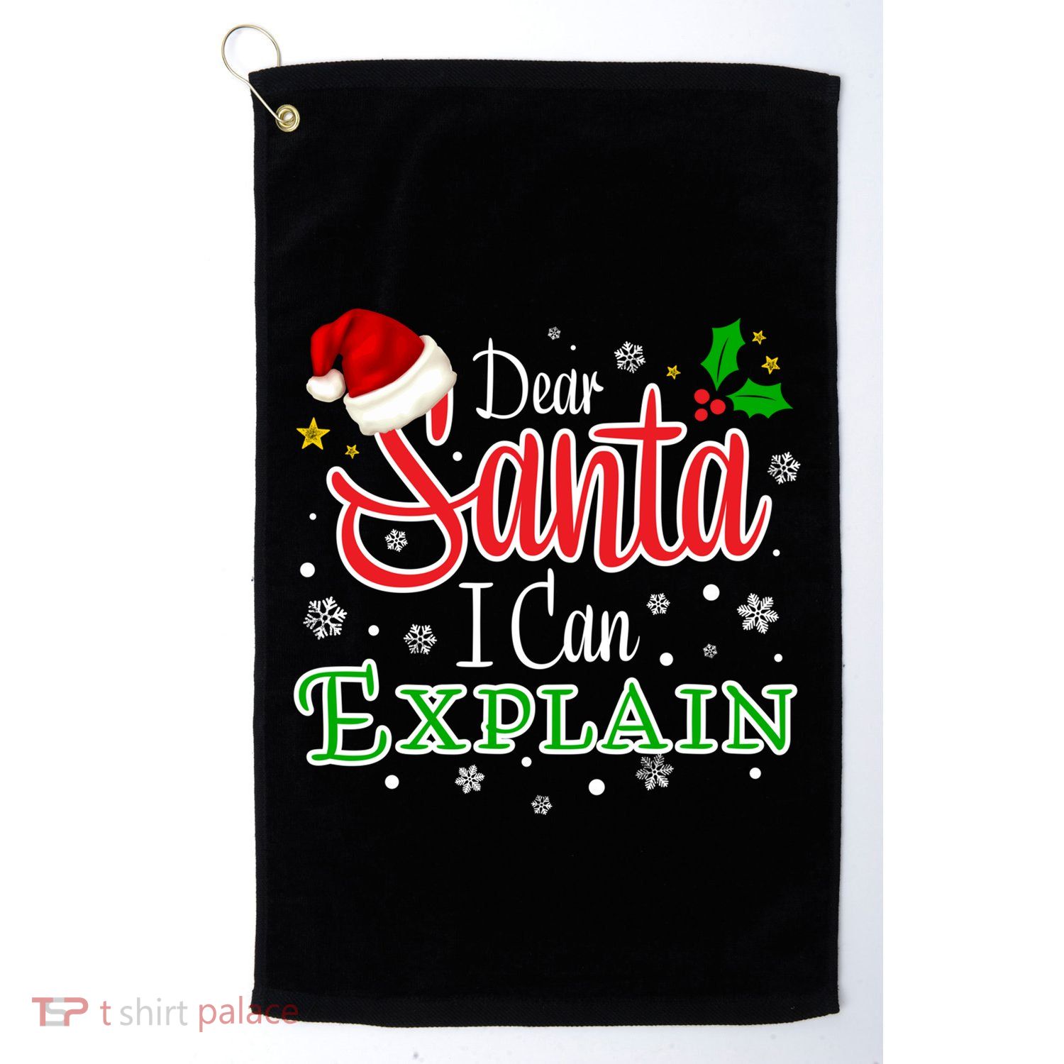 Christmas Dear Santa I Can Explain Funny Santa Claus Joke Gift Golf Towel