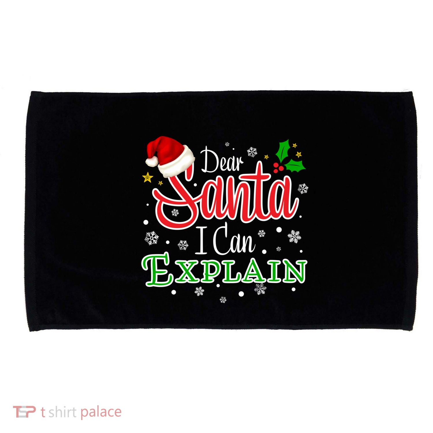 Christmas Dear Santa I Can Explain Funny Santa Claus Joke Gift Microfiber Hand Towel