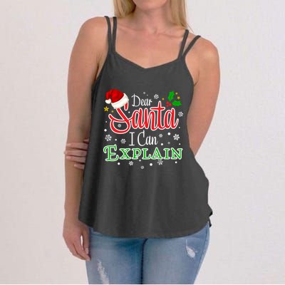 Christmas Dear Santa I Can Explain Funny Santa Claus Joke Gift Women's Strappy Tank