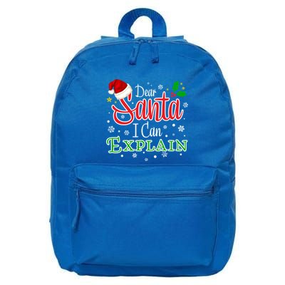 Christmas Dear Santa I Can Explain Funny Santa Claus Joke Gift 16 in Basic Backpack