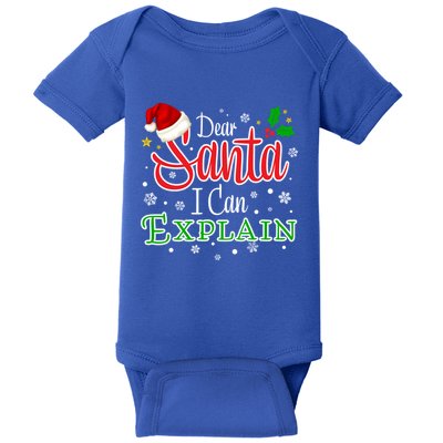Christmas Dear Santa I Can Explain Funny Santa Claus Joke Gift Baby Bodysuit