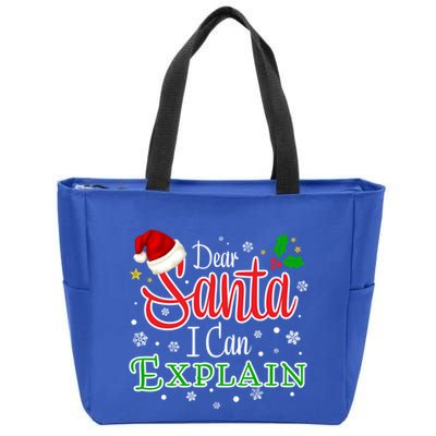 Christmas Dear Santa I Can Explain Funny Santa Claus Joke Gift Zip Tote Bag