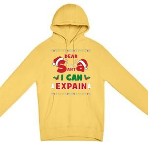 Christmas Dear Santa I Can Explain Funny Santa Claus Joke Cute Gift Premium Pullover Hoodie