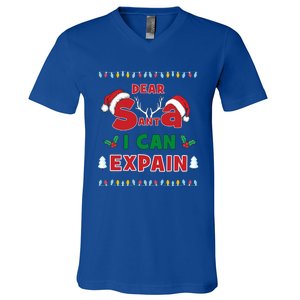 Christmas Dear Santa I Can Explain Funny Santa Claus Joke Cute Gift V-Neck T-Shirt