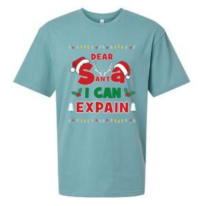 Christmas Dear Santa I Can Explain Funny Santa Claus Joke Cute Gift Sueded Cloud Jersey T-Shirt