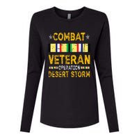 Combat Desert Storm Veteran Persian War Service Ribbon Womens Cotton Relaxed Long Sleeve T-Shirt