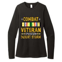 Combat Desert Storm Veteran Persian War Service Ribbon Womens CVC Long Sleeve Shirt