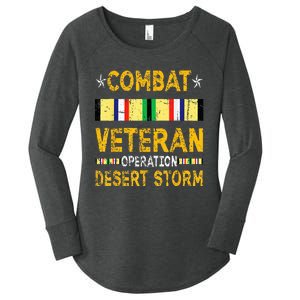 Combat Desert Storm Veteran Persian War Service Ribbon Women's Perfect Tri Tunic Long Sleeve Shirt