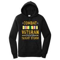 Combat Desert Storm Veteran Persian War Service Ribbon Women's Pullover Hoodie