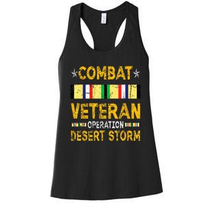 Combat Desert Storm Veteran Persian War Service Ribbon Women's Racerback Tank