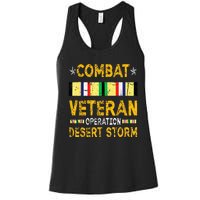 Combat Desert Storm Veteran Persian War Service Ribbon Women's Racerback Tank