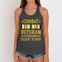 Combat Desert Storm Veteran Persian War Service Ribbon Women's Knotted Racerback Tank