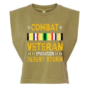 Combat Desert Storm Veteran Persian War Service Ribbon Garment-Dyed Women's Muscle Tee