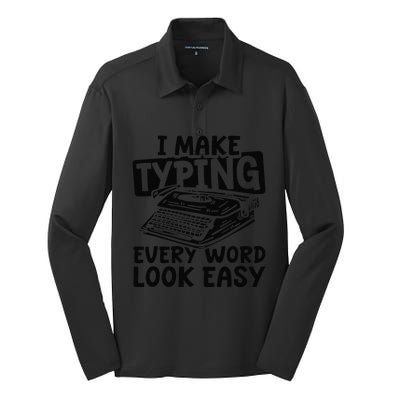 Court Documentation Stenographer Legal Court Reporter Silk Touch Performance Long Sleeve Polo