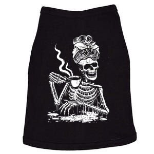 Coffee Drinking Skeleton Lazy DIY Halloween Costume Doggie Tank