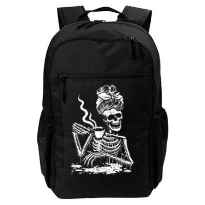 Coffee Drinking Skeleton Lazy DIY Halloween Costume Daily Commute Backpack