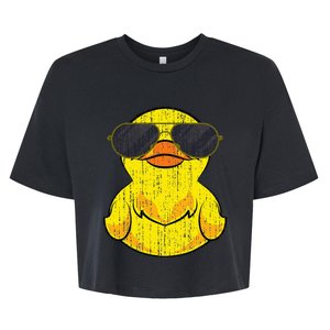 Cool Duckie Sunglasses Duckling Funny Ducky Rubber Duck Bella+Canvas Jersey Crop Tee