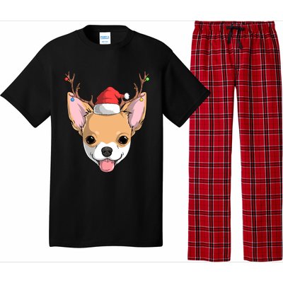 Chihuahua Dog Santa Claus Reindeer Christmas Xmas Holiday Gift Pajama Set