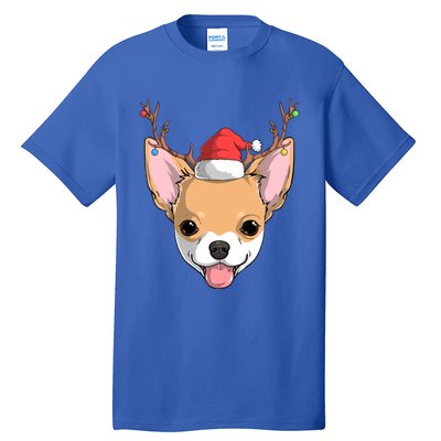 Chihuahua Dog Santa Claus Reindeer Christmas Xmas Holiday Gift Tall T-Shirt