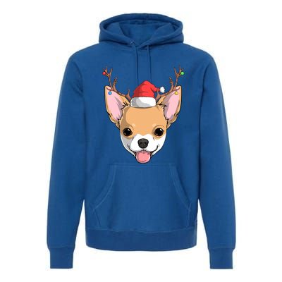 Chihuahua Dog Santa Claus Reindeer Christmas Xmas Holiday Gift Premium Hoodie