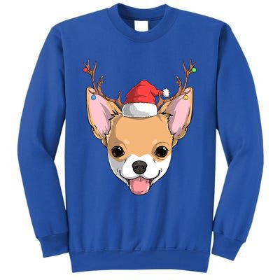 Chihuahua Dog Santa Claus Reindeer Christmas Xmas Holiday Gift Tall Sweatshirt