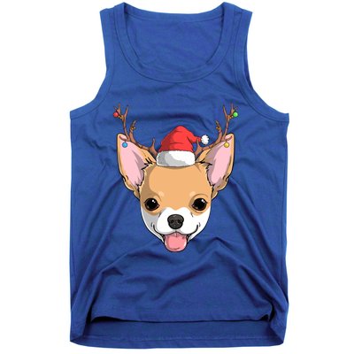 Chihuahua Dog Santa Claus Reindeer Christmas Xmas Holiday Gift Tank Top