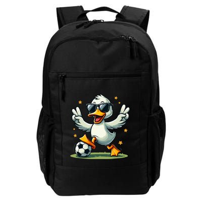 Cute Duck Soccer Funny Duck Playing Soccer Daily Commute Backpack
