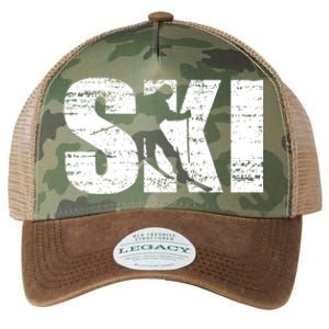 Cool Distressed Skiing Cute Gift For Skiers Legacy Tie Dye Trucker Hat