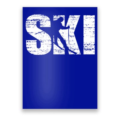 Cool Distressed Skiing Cute Gift For Skiers Poster