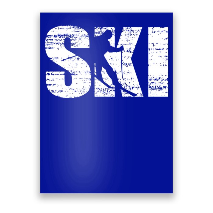 Cool Distressed Skiing Cute Gift For Skiers Poster