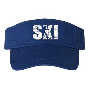 Cool Distressed Skiing Cute Gift For Skiers Valucap Bio-Washed Visor