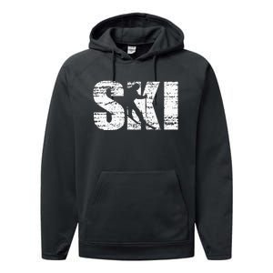 Cool Distressed Skiing Hoodie For Skiers Performance Fleece Hoodie