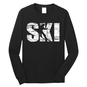 Cool Distressed Skiing Hoodie For Skiers Long Sleeve Shirt