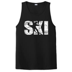 Cool Distressed Skiing Hoodie For Skiers PosiCharge Competitor Tank