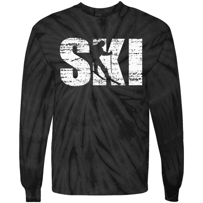 Cool Distressed Skiing Hoodie For Skiers Tie-Dye Long Sleeve Shirt