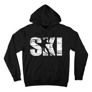 Cool Distressed Skiing Hoodie For Skiers Tall Hoodie