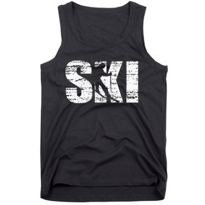 Cool Distressed Skiing Hoodie For Skiers Tank Top