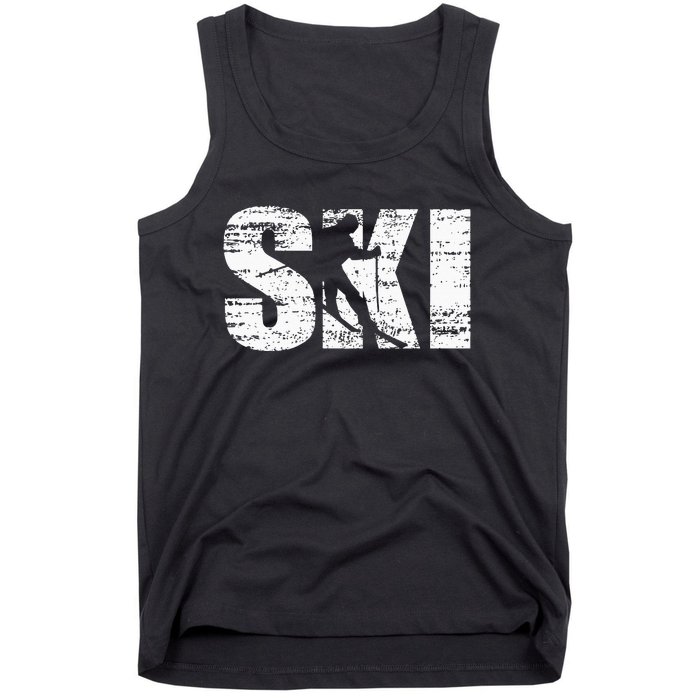 Cool Distressed Skiing Hoodie For Skiers Tank Top