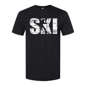 Cool Distressed Skiing Hoodie For Skiers Softstyle CVC T-Shirt