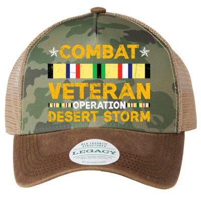 Combat Desert Storm Veteran Persian War Service Ribbon Legacy Tie Dye Trucker Hat