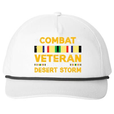 Combat Desert Storm Veteran Persian War Service Ribbon Snapback Five-Panel Rope Hat