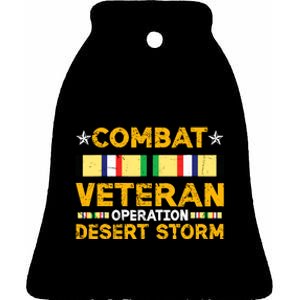 Combat Desert Storm Veteran Persian War Service Ribbon Ceramic Bell Ornament