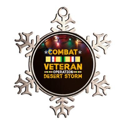 Combat Desert Storm Veteran Persian War Service Ribbon Metallic Star Ornament